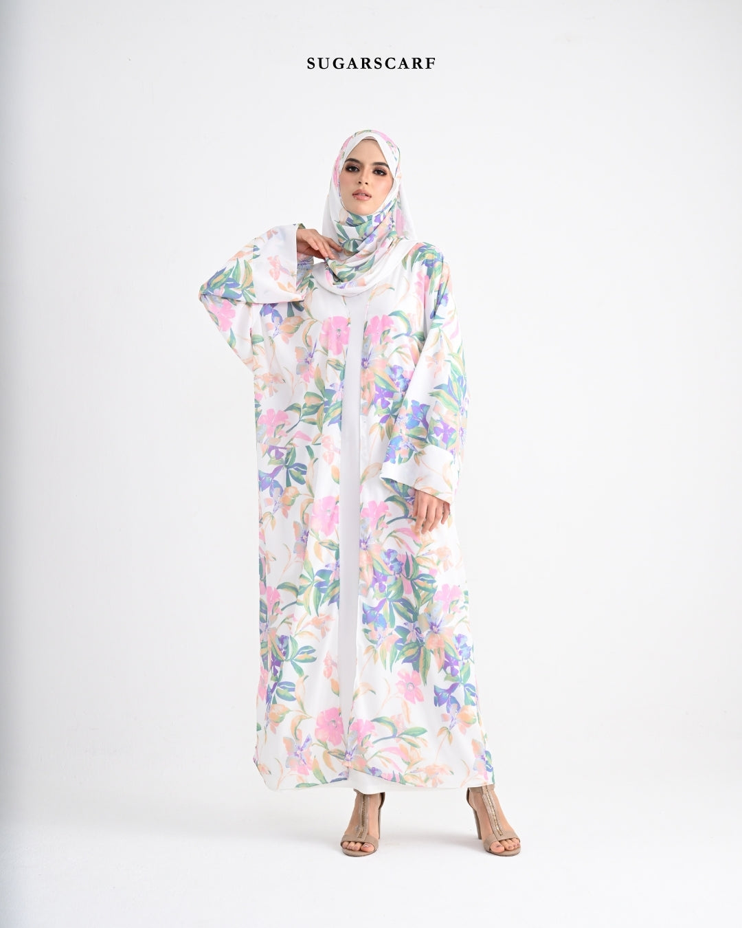 She is In Bloom Abaya Outer in Maria