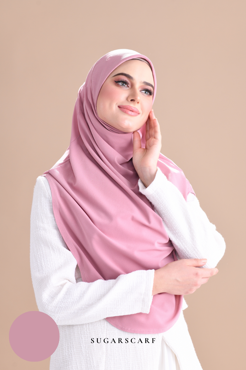 Iris Slip On Plain Hijab (Rose)