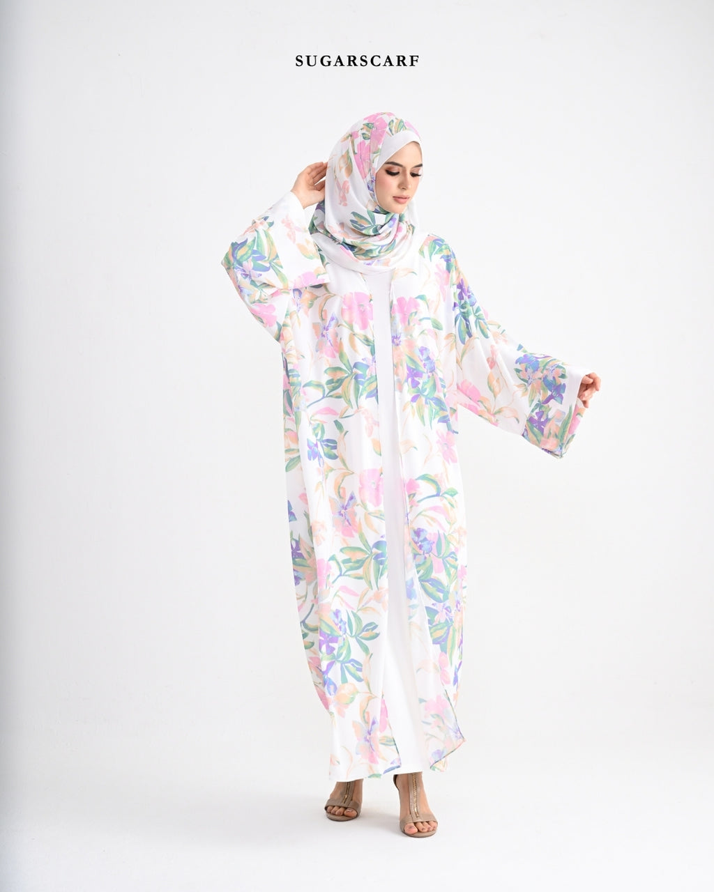 She is In Bloom Abaya Outer in Maria