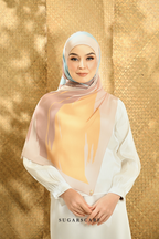 YES ( Full Wide Pleats Shawl ) Seri Raya Euphoria ( Chocolate Sunburst )