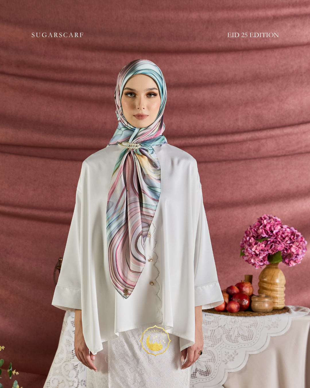 YES DEFECT (Square ) Celeste In Mixed Silk Matte Satin (SimpulanCeleste)