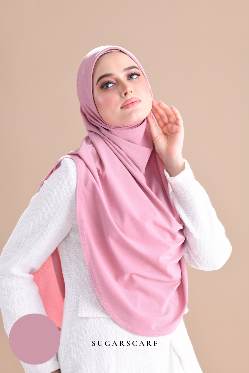 Iris Slip On Plain Hijab (Rose)