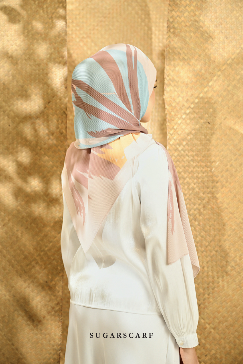 YES ( Full Wide Pleats Shawl ) Seri Raya Euphoria ( Chocolate Sunburst )