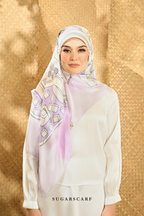 ( Square ) Seri Raya Riang Mixed Satin Silk Scarf (Pancake)