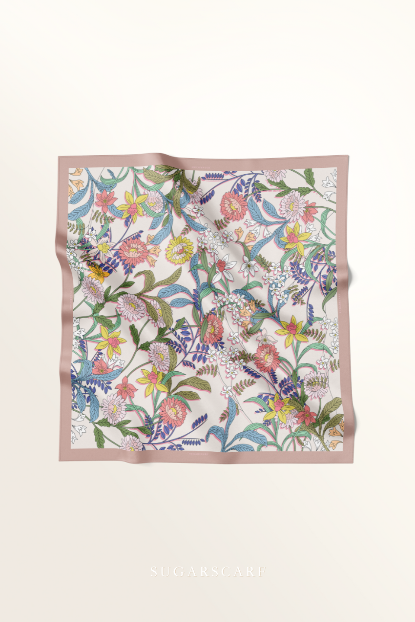 YES ( Square ) Blooming Matte Satin Silk Square ( VISIONARY )