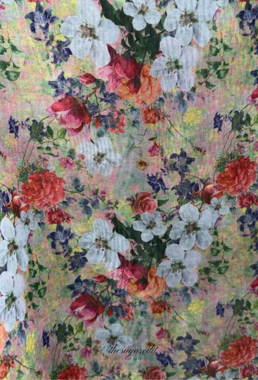 TSE BloomInvitation Japanese Cotton Voile Square - Beijing