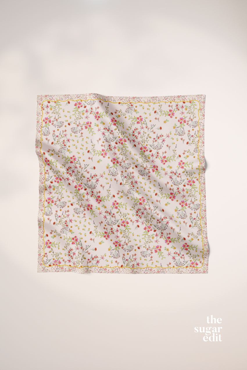 YES DEFECT - THESUGAREDIT Whispering Bloom Japanese Cotton Voile In (Serene Blossom)