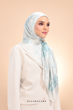 YES ( Square ) Dear Jouy Deer Tales Edition Matte Satin Silk Scarf ( Pistachio Biscuit)