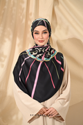 YES DEFECT - ( Square ) Classy Harmoni Mixed Satin Silk Scarf ( LOYAL )