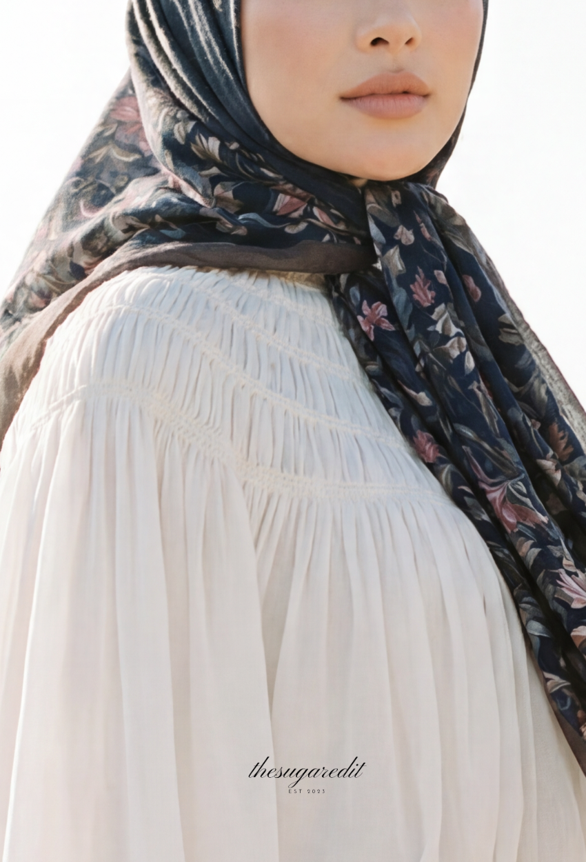 TSE BloomInvitation Japanese Cotton Voile Square In ForestFleur