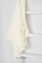 YES ( Full Wide Pleats Shawl ) Elegant Folds Everyday Ironless Pleats Shawl ( LINEN )