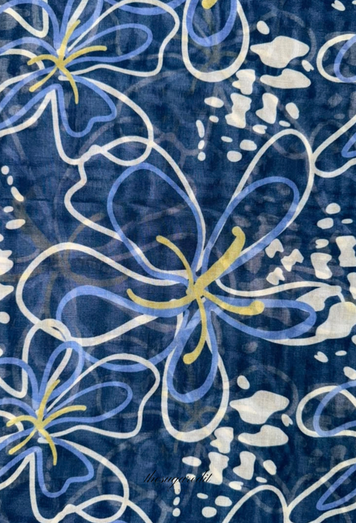 TSE BloomInvitation Japanese Cotton Voile Square - Stromboli