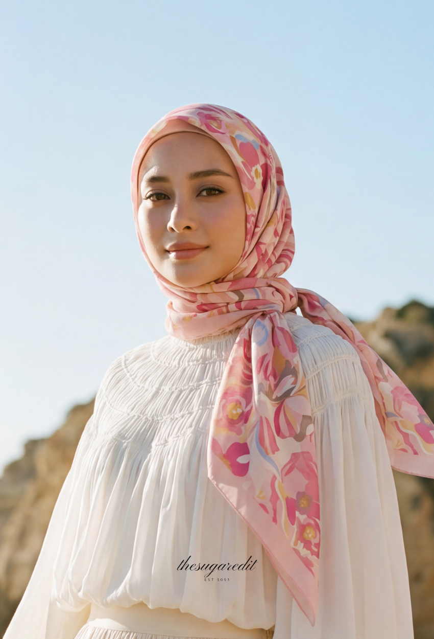 TSE BloomInvitation Japanese Cotton Voile Square In Kate