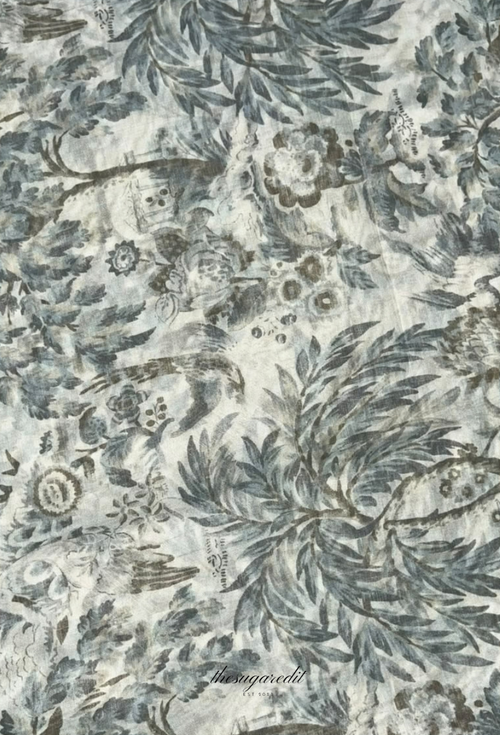 TSE BloomInvitation Japanese Cotton Voile Square - Carneiro