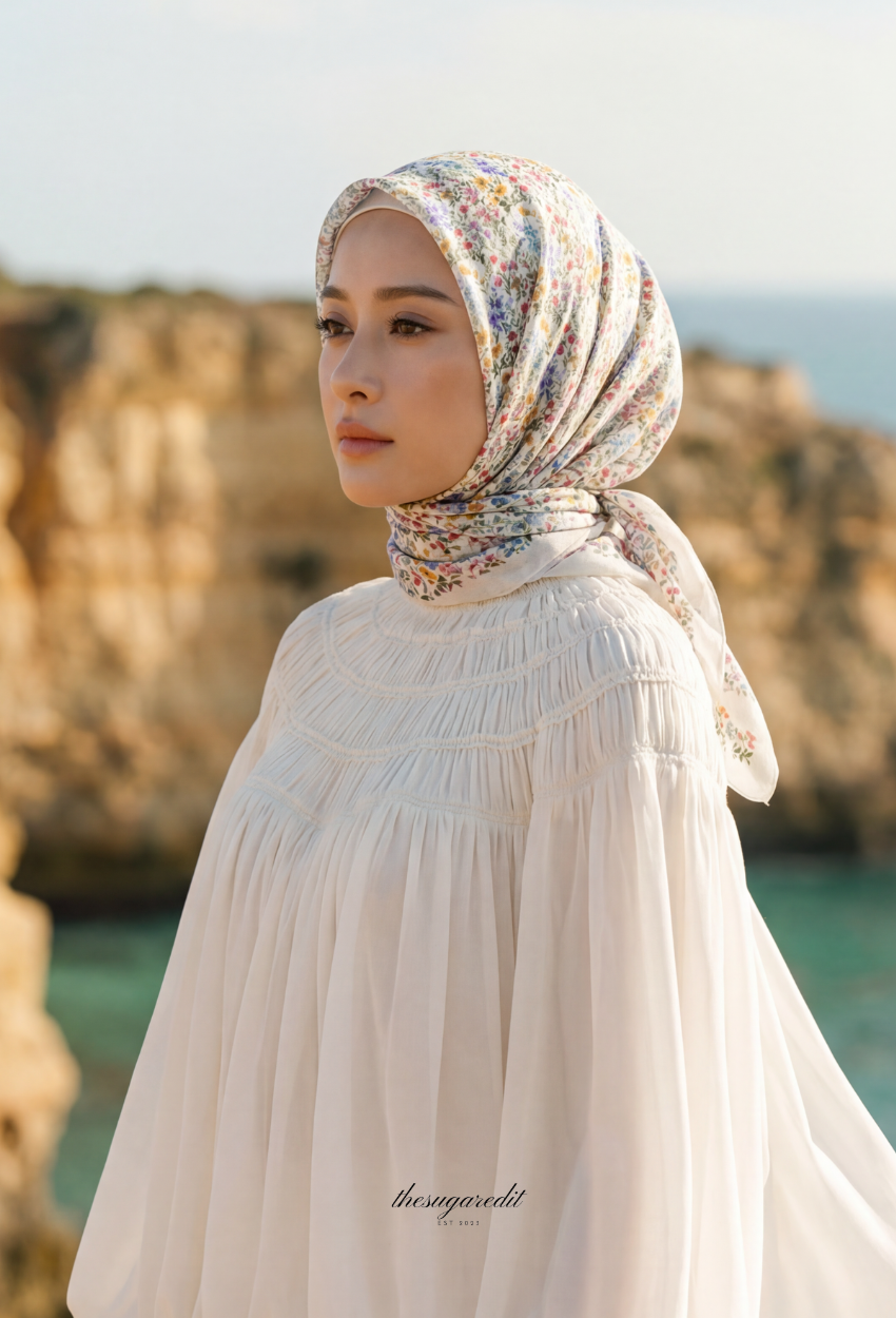 TSE Grace Collection Japanese Voile Square In NotCuteAnymore