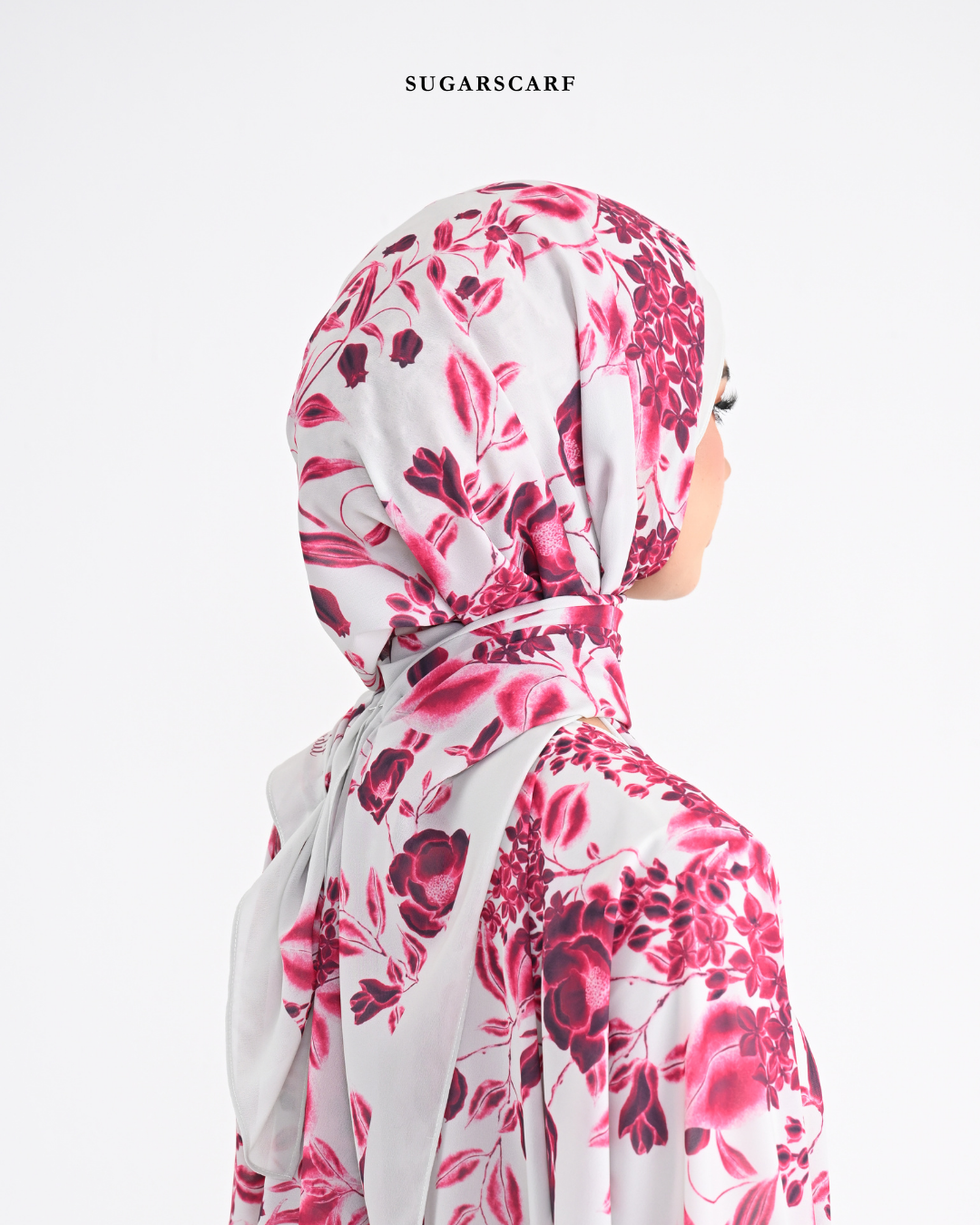 Korean Chiffon Long Shawl (She is in the Bloom) in Alicia