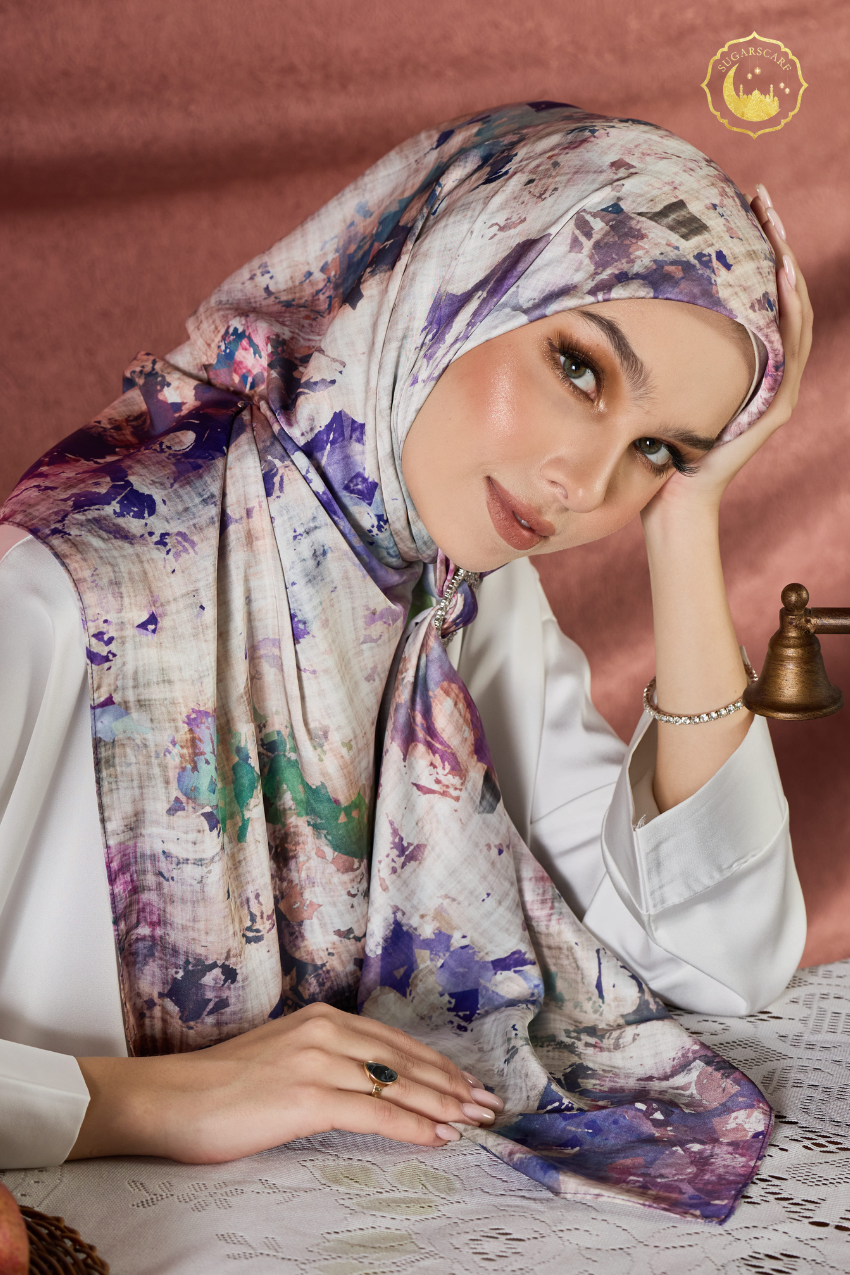 YES DEFECT (Square ) Celeste In Mixed Silk Matte Satin (Tradition)