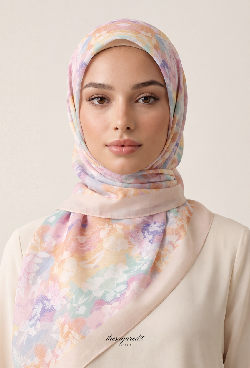 TSE BloomInvitation Japanese Cotton Voile Square - Vivian