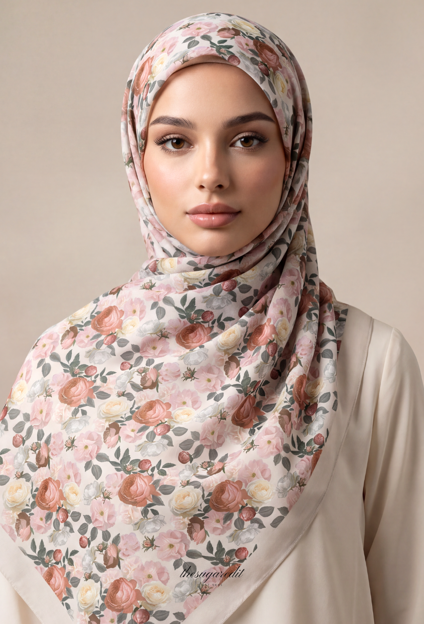 TSE BloomInvitation Japanese Cotton Voile Square - Elina
