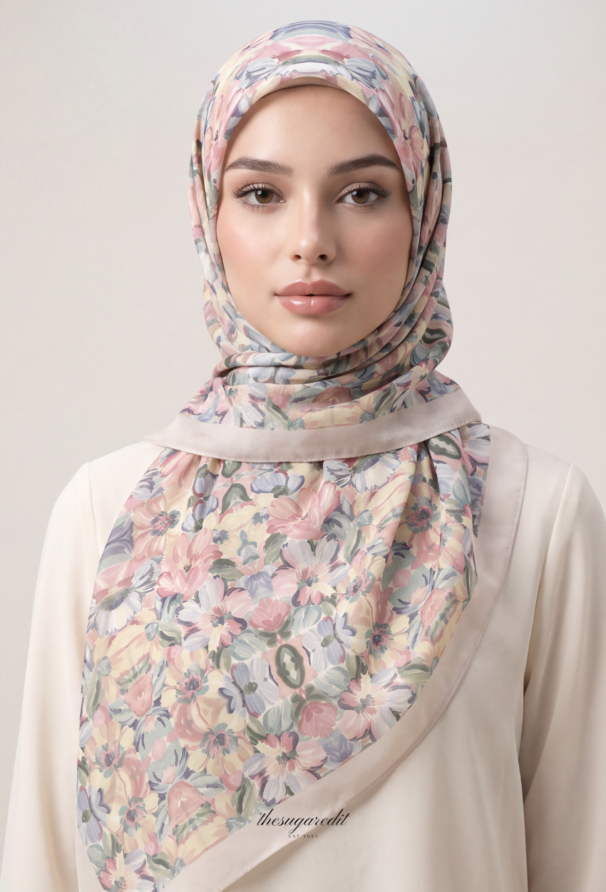 TSE BloomInvitation Japanese Cotton Voile Square - Ariel