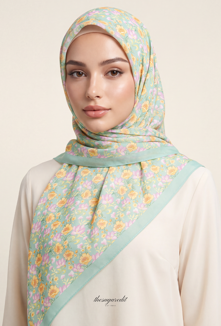 TSE BloomInvitation Japanese Cotton Voile Square - Mina
