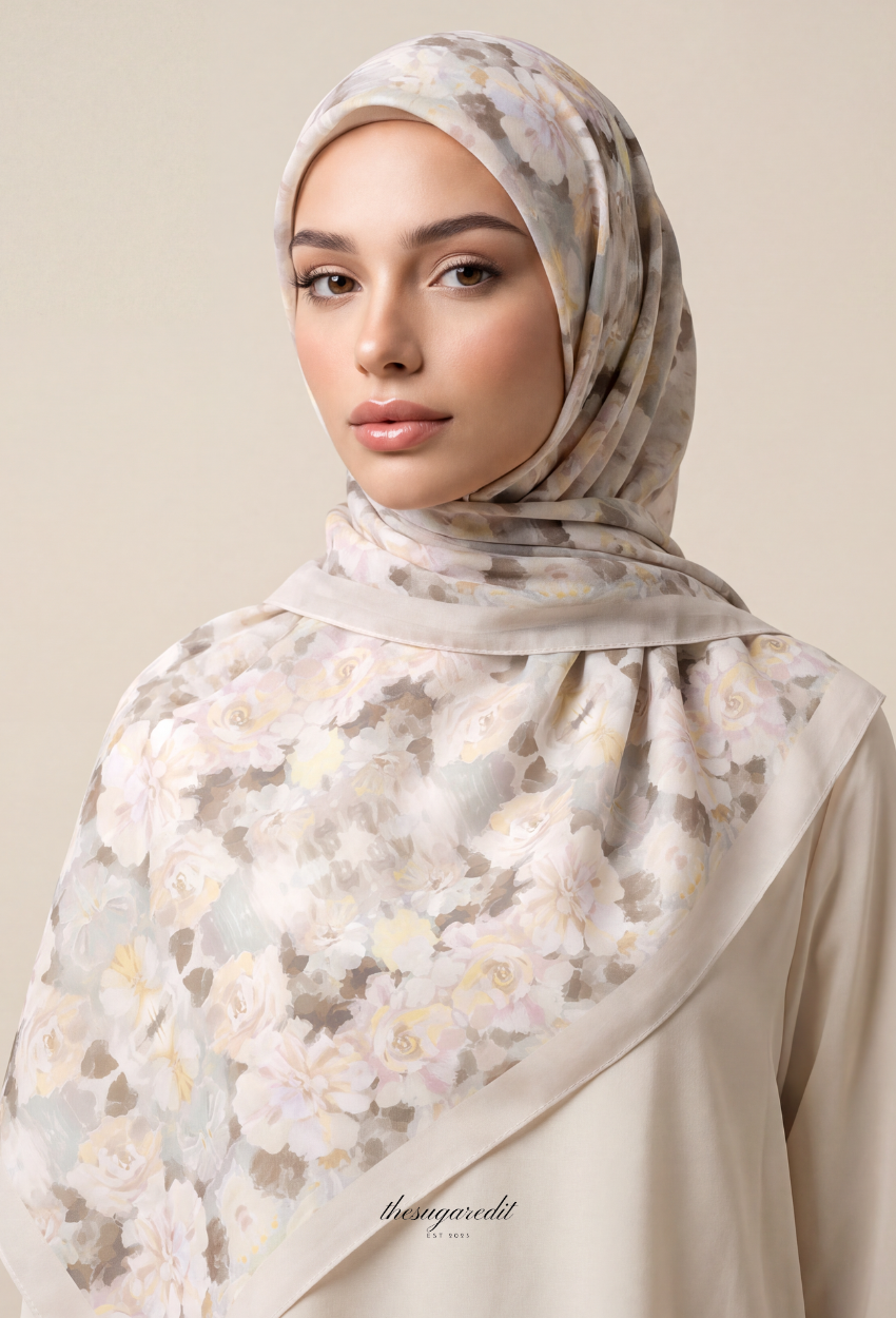 TSE BloomInvitation Japanese Cotton Voile Square - Julia
