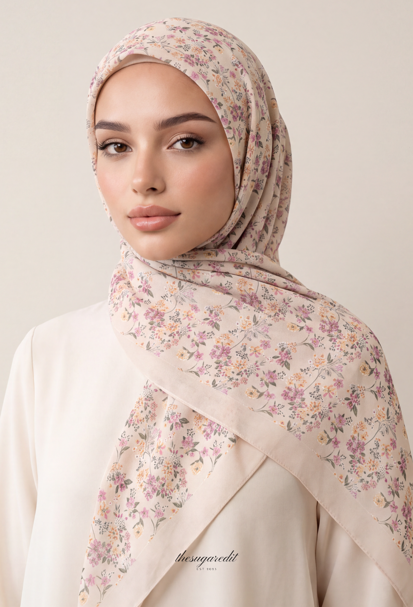 TSE BloomInvitation Japanese Cotton Voile Square - Monaco