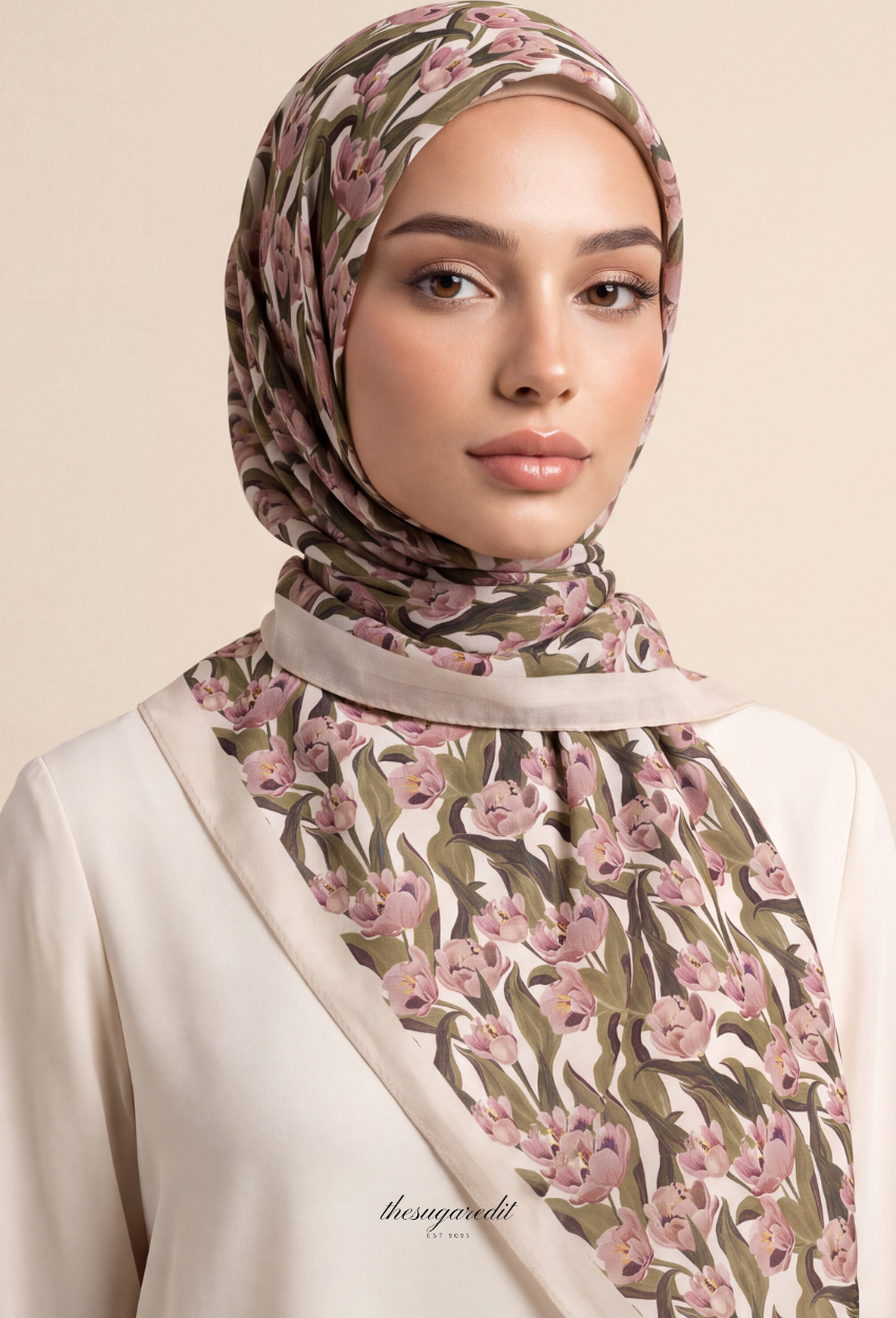 TSE BloomInvitation Japanese Cotton Voile Square - Rayna