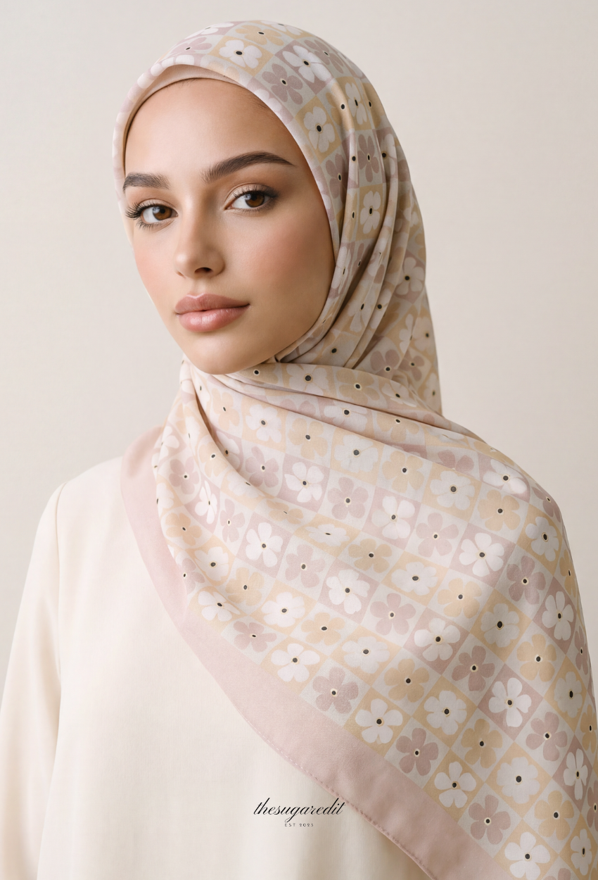 TSE BloomInvitation Japanese Cotton Voile Square - Emma
