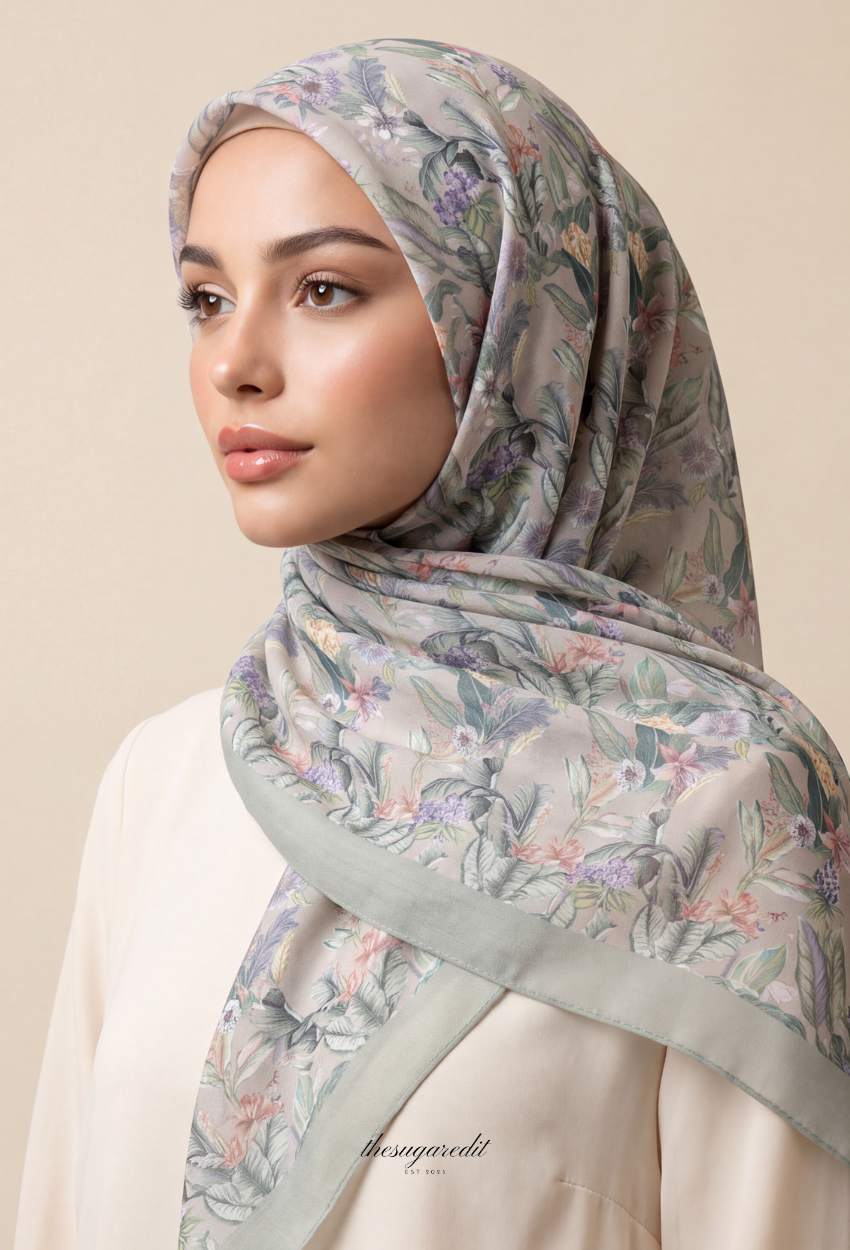 TSE BloomInvitation Japanese Cotton Voile Square - Thalia
