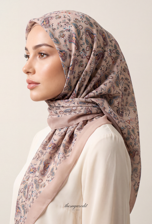 TSE BloomInvitation Japanese Cotton Voile Square - Petra