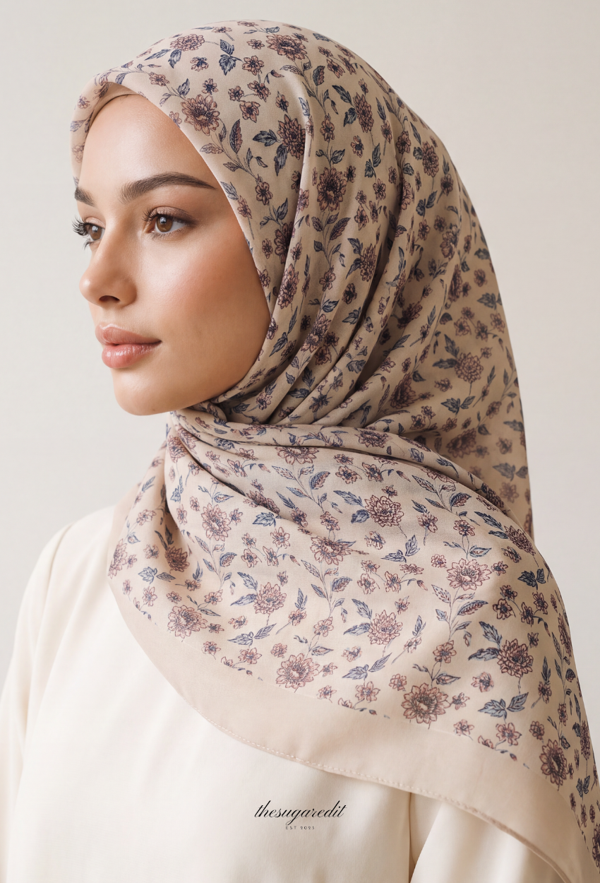 TSE BloomInvitation Japanese Cotton Voile Square - Sazaa