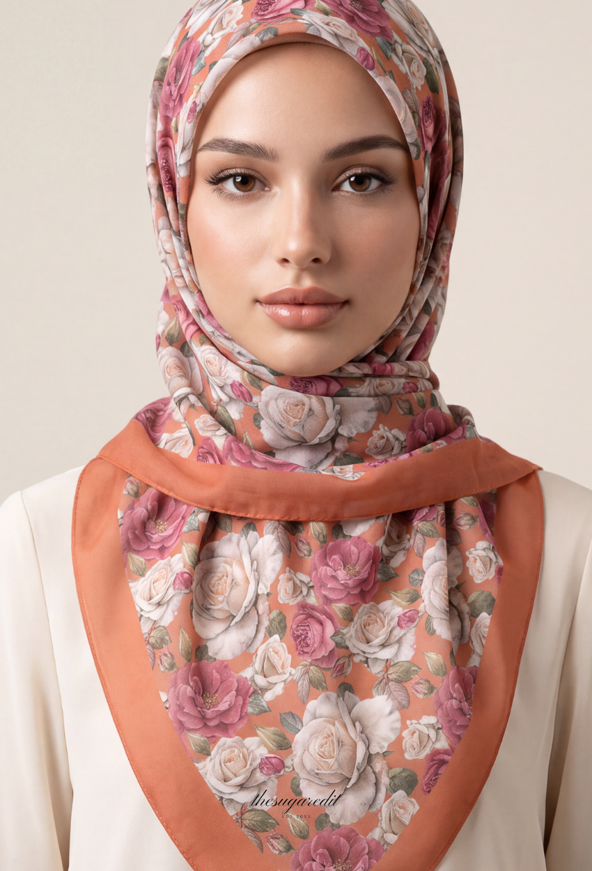 TSE BloomInvitation Japanese Cotton Voile Square - Khanina