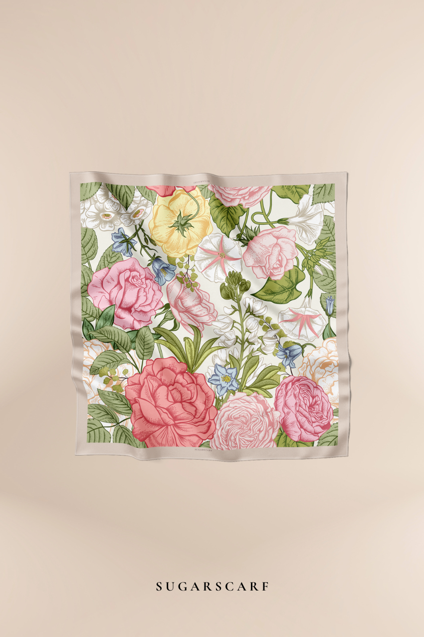 ( SQUARE) Blooming Journey in Mixed Satin Silk ( Celebrate )
