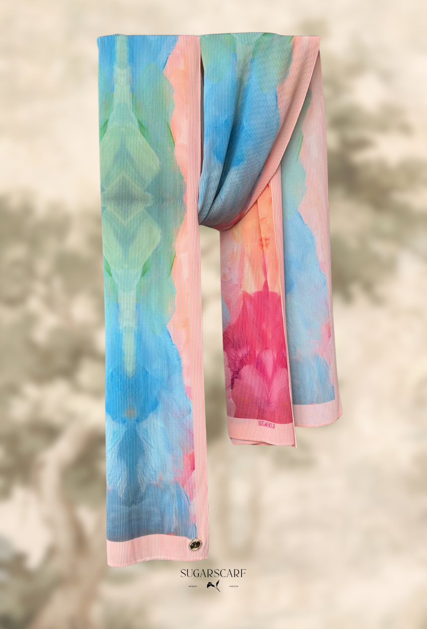 Fall In Love Wide Ultra Fine Pleated Shawl Ironless · in Clara