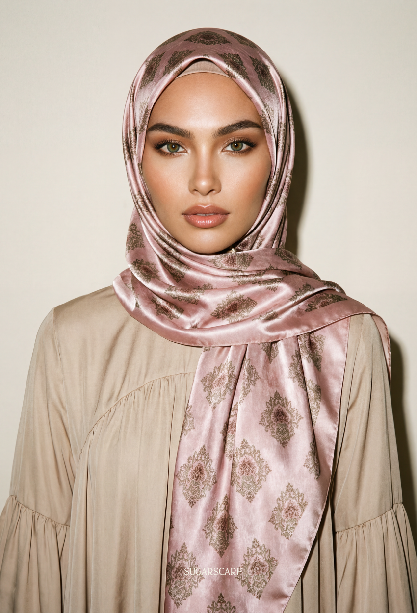 Eid Classy 2026 Scarves Mixed Satin Square in Palazzo - Send after 2nd March