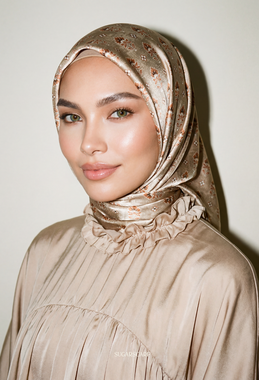 Eid Classy 2026 Scarves Mixed Satin Square in Terra Elite - Send after 2nd March