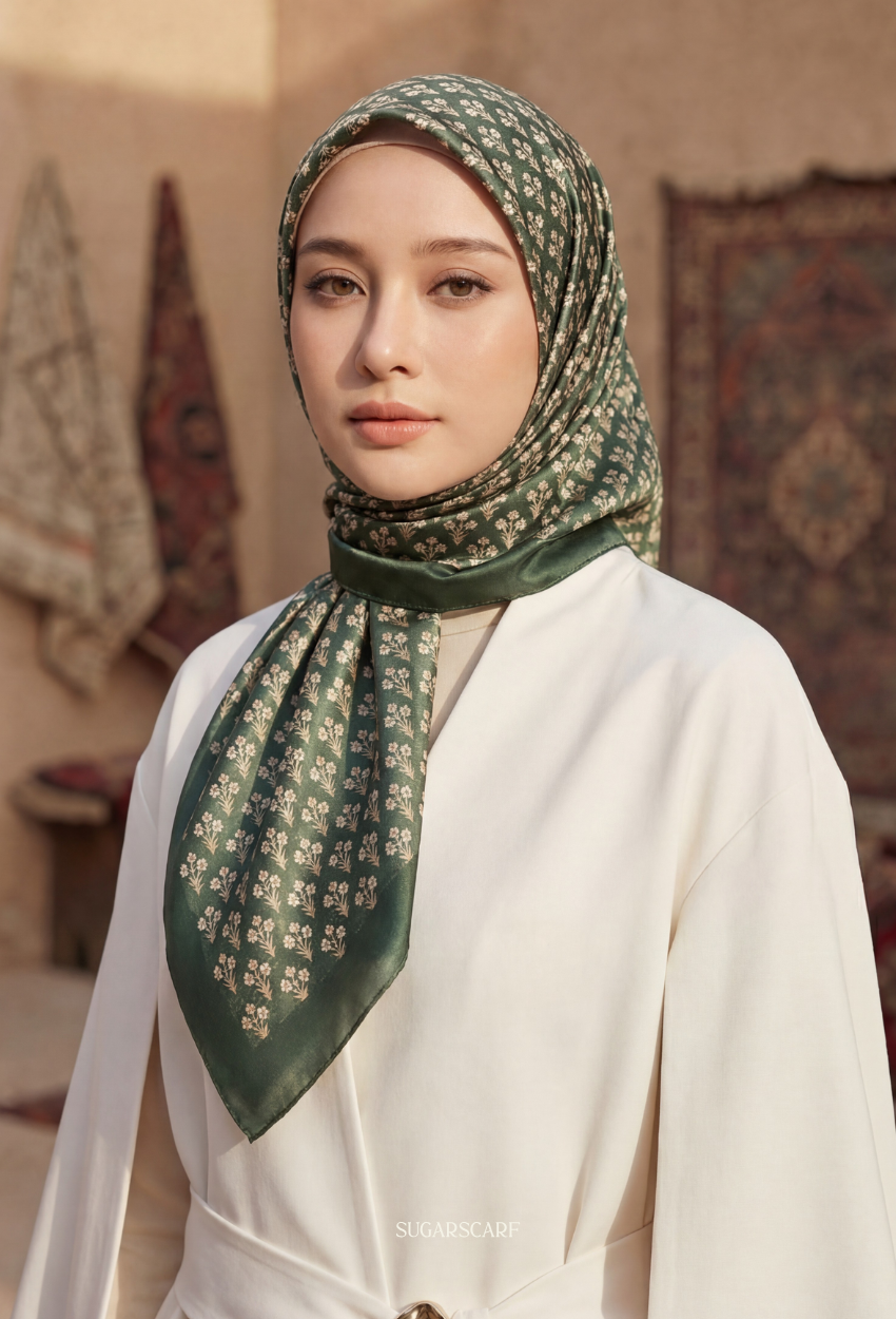 Eid Classy 2026 Scarves Mixed Satin Square in Désirée - Send after 2nd March