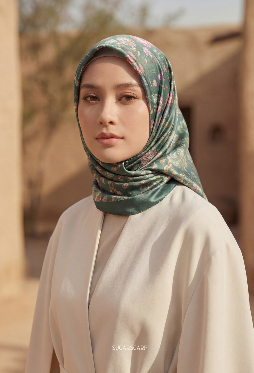 Eid Classy 2026 Scarves Mixed Satin Square in Profondo 04 - Send after 2nd March