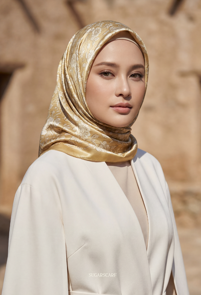 Eid Classy 2026 Scarves Mixed Satin Square in Cassera