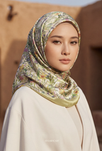 Eid Bloom 2026 Scarves Mixed Satin Square in Emmeline