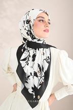 YES DEFECT ( Square ) Morning Bloom Mixed Satin Silk Square ( Follow Up )