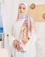 YES (Shawl) RUMA Shawl Mixed Satin Silk  ( Pink )