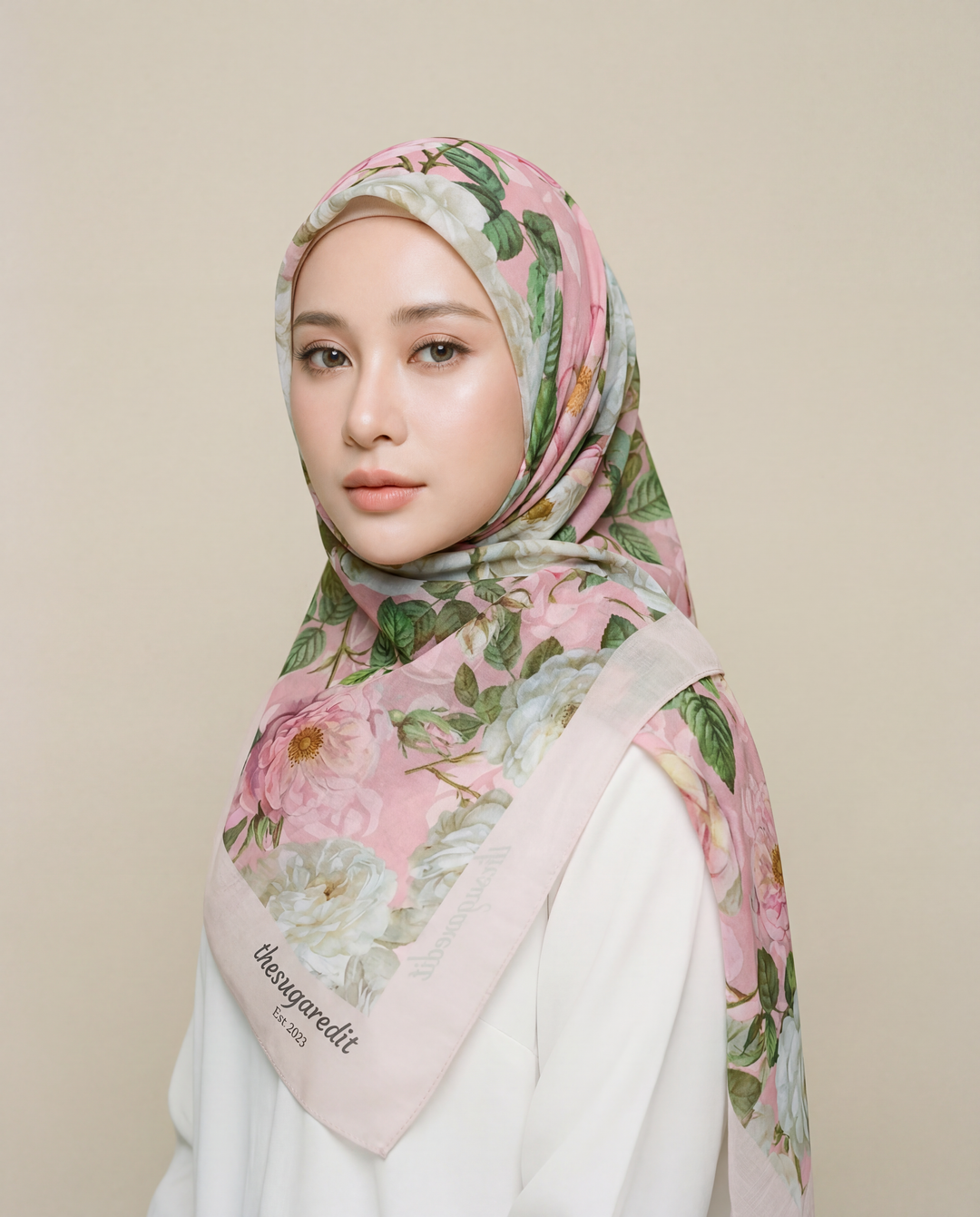 TSE December Serenity Japanese Voile Square In BloomNotes