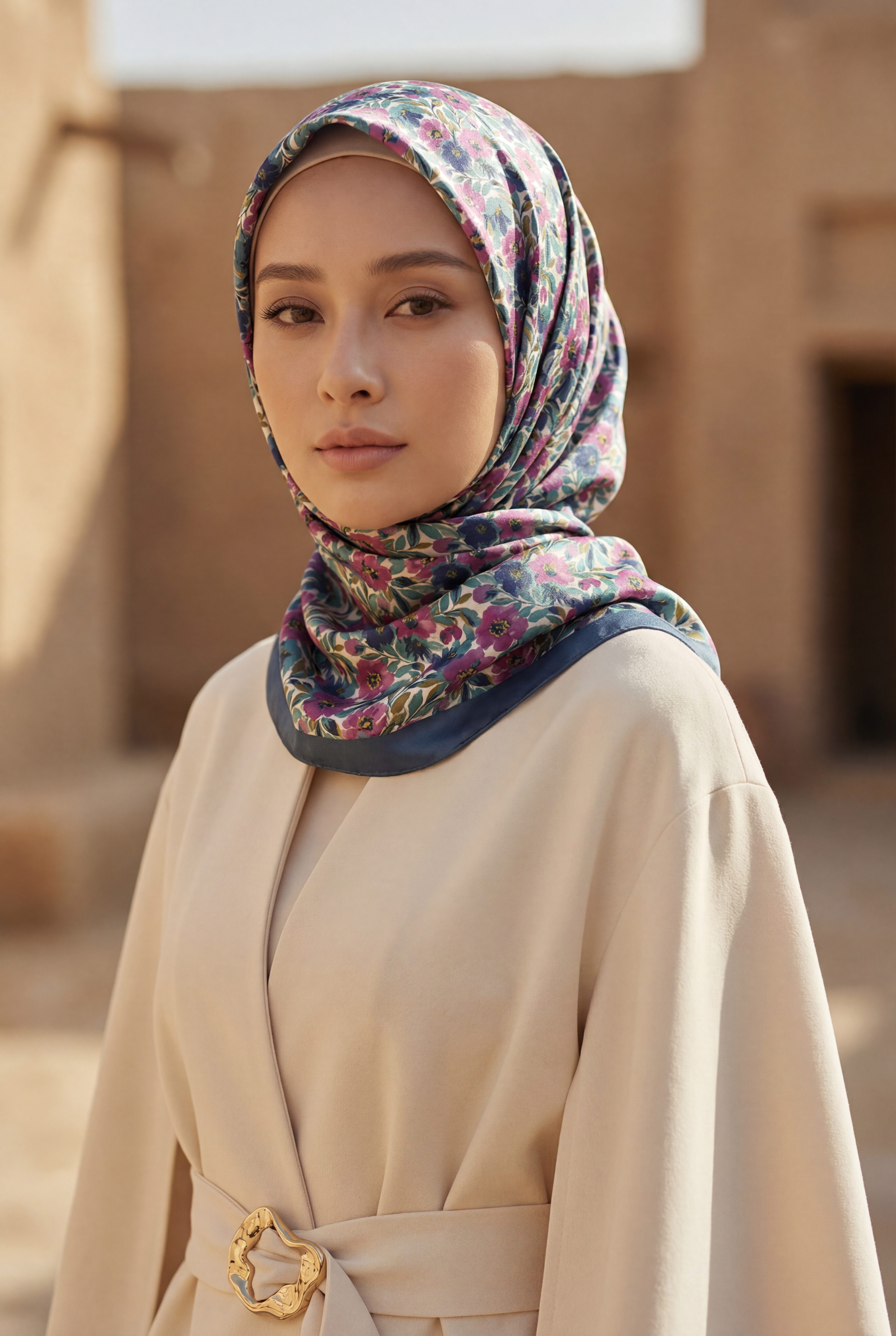 Eid Bloom 2026 Scarves Mixed Satin Square in Maria - Send after 2nd March