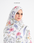 Korean Chiffon Long Shawl (She is in the Bloom) in Everlyn