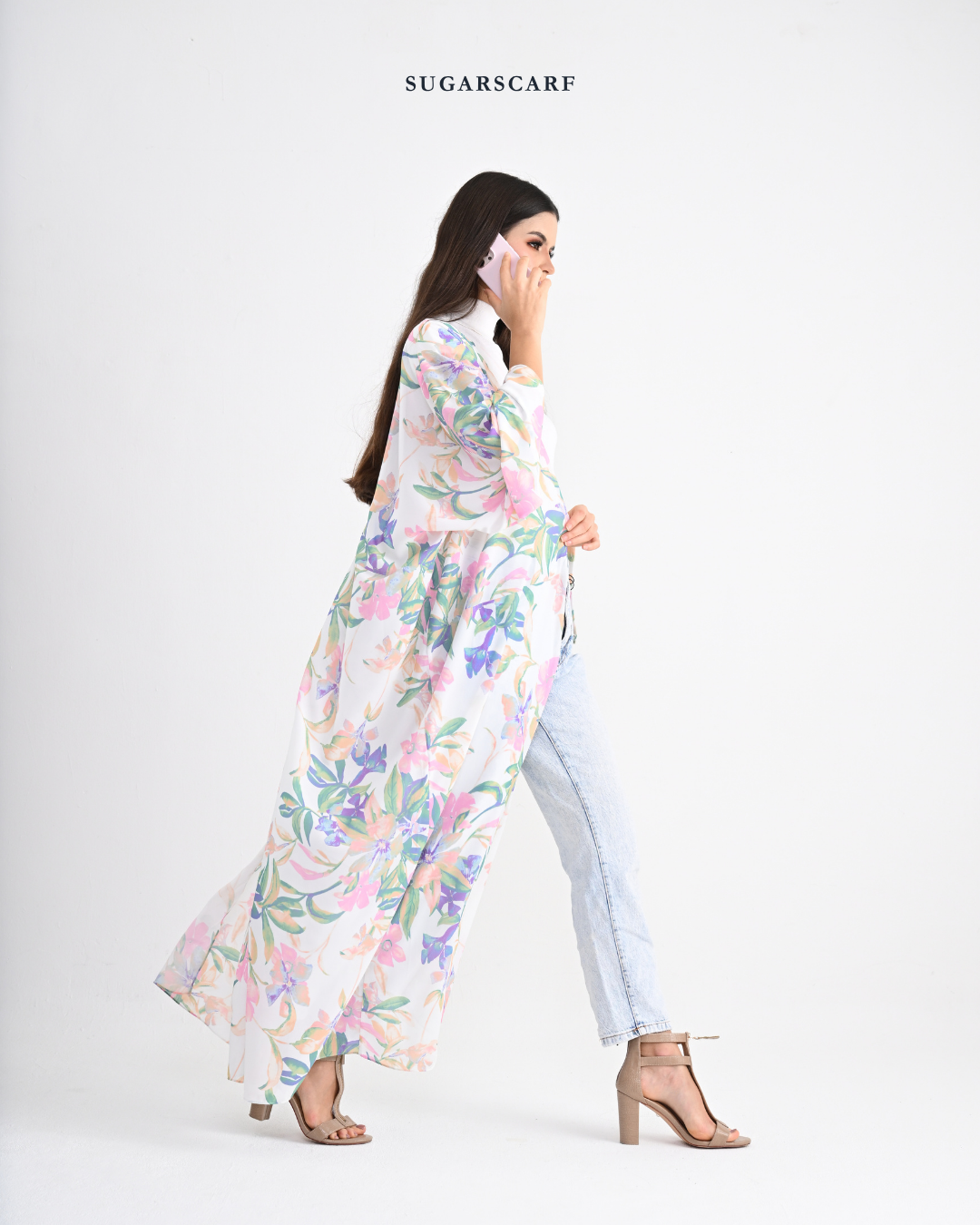 She is In Bloom Abaya Outer in Maria