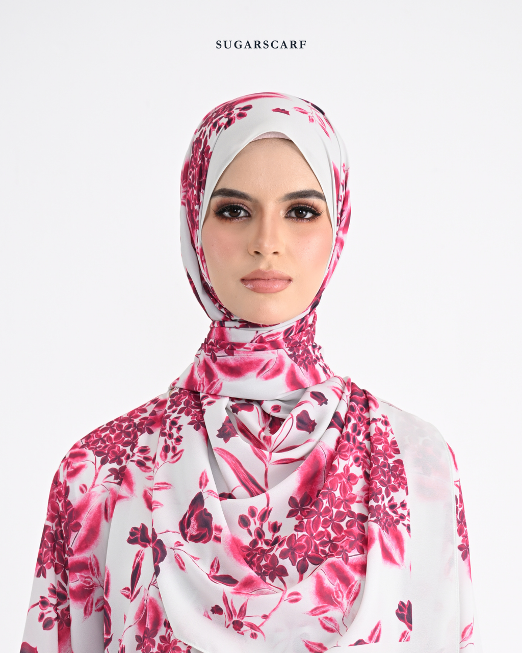 Korean Chiffon Long Shawl (She is in the Bloom) in Alicia