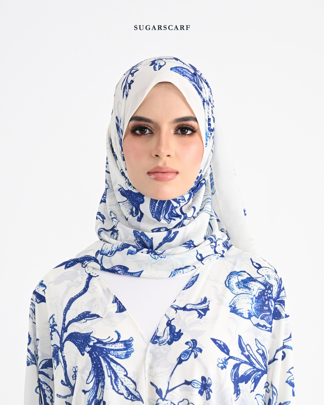 Korean Chiffon Long Shawl (She is in the Bloom) in Roxanne