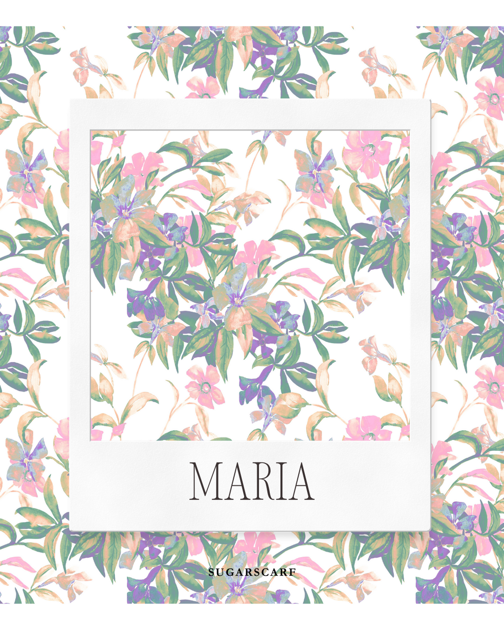 Korean Chiffon Long Shawl (She is in the Bloom) in Maria